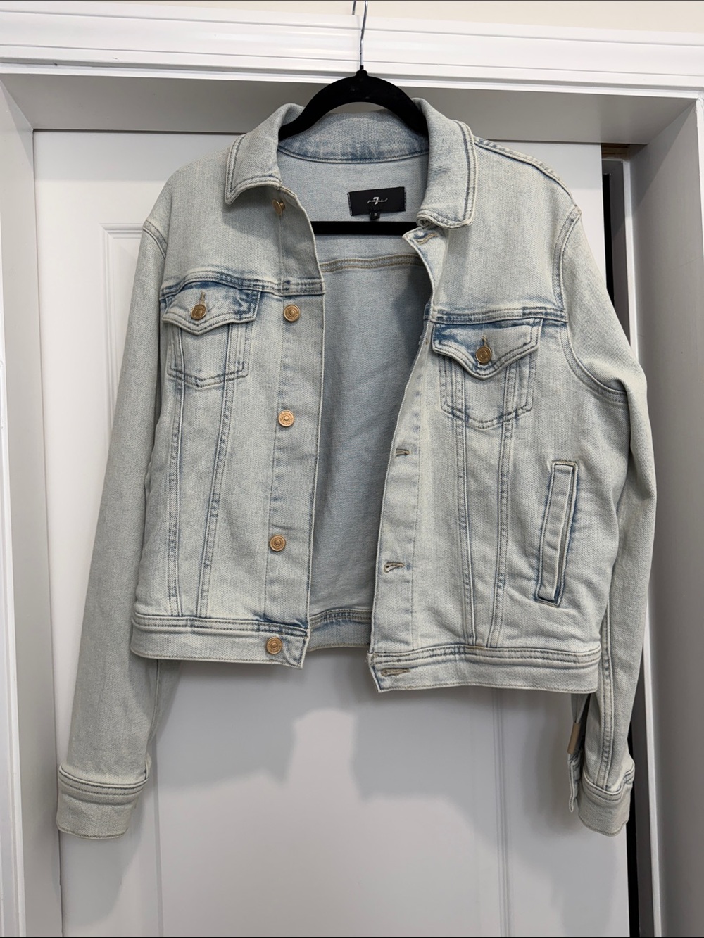 7 For All Mankind Classic Trucker Denim Jacket Small
